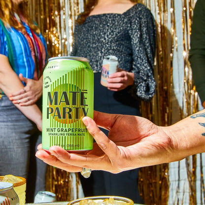 A can of yerba mate sparkling yerba mate peppermint and grapefruit 