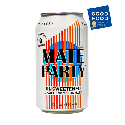Can of Maté Party unsweetened yerba sparkling yerba mate good food award winner 
